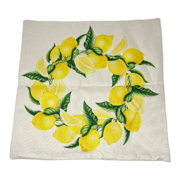 Fruit Market Lemon Decorative Pillow Covers Fresh Hand Picked Lemons 18x18 - Picture 6 of 9